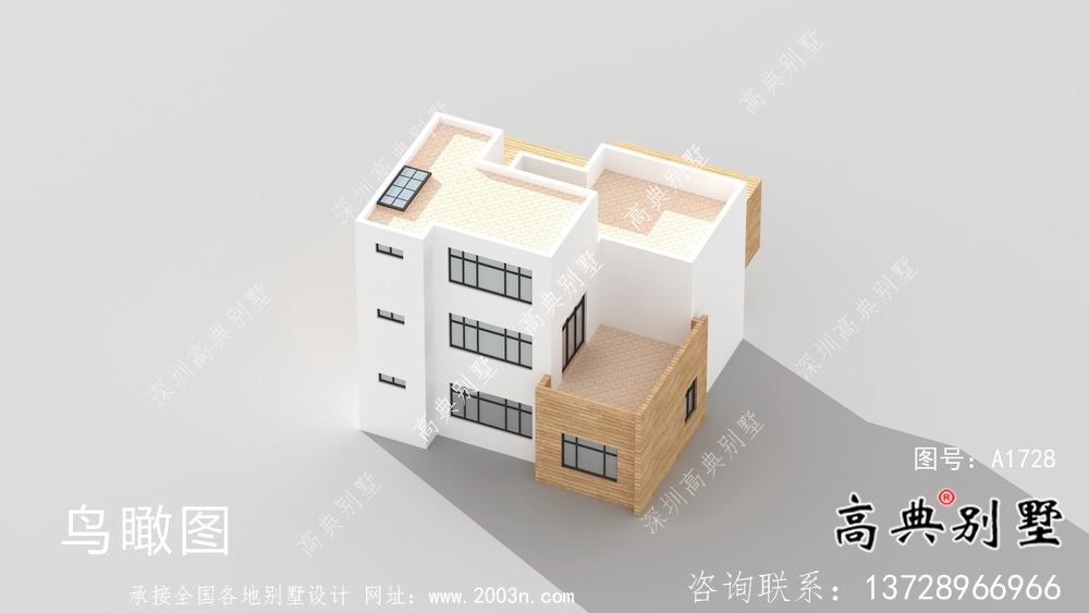 農村氣派玲瓏現代風格平屋頂別墅設計圖