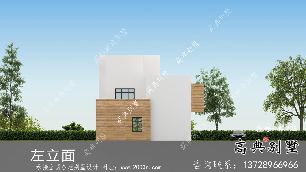 農村氣派玲瓏現代風格平屋頂別墅設計圖