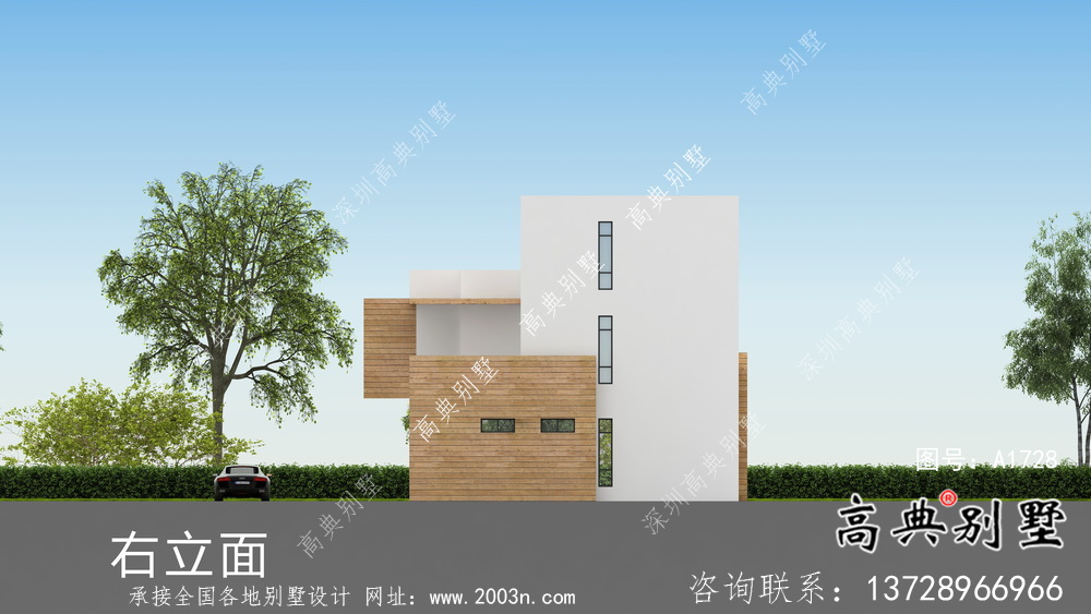 農村氣派玲瓏現代風格平屋頂別墅設計圖