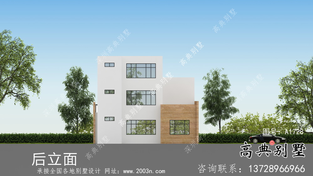 農村氣派玲瓏現代風格平屋頂別墅設計圖