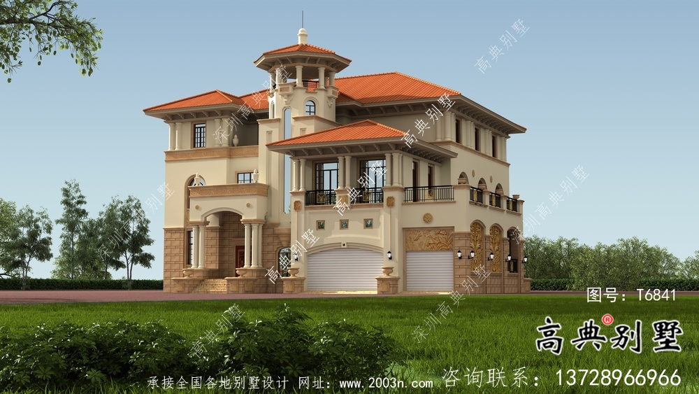 三層意大利風格農村住宅建筑設計詳圖