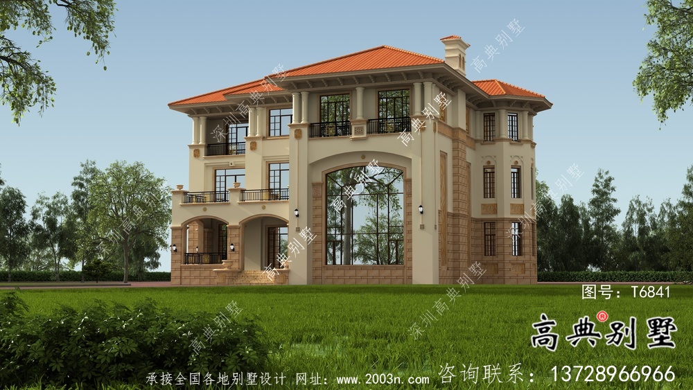 三層意大利風格農村住宅建筑設計詳圖