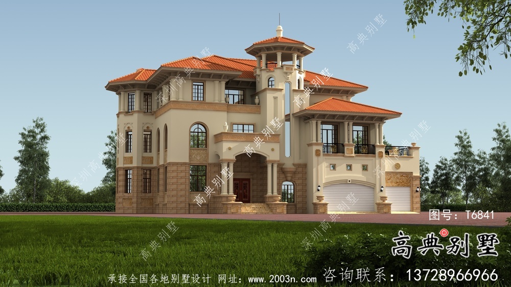 三層意大利風格農村住宅建筑設計詳圖