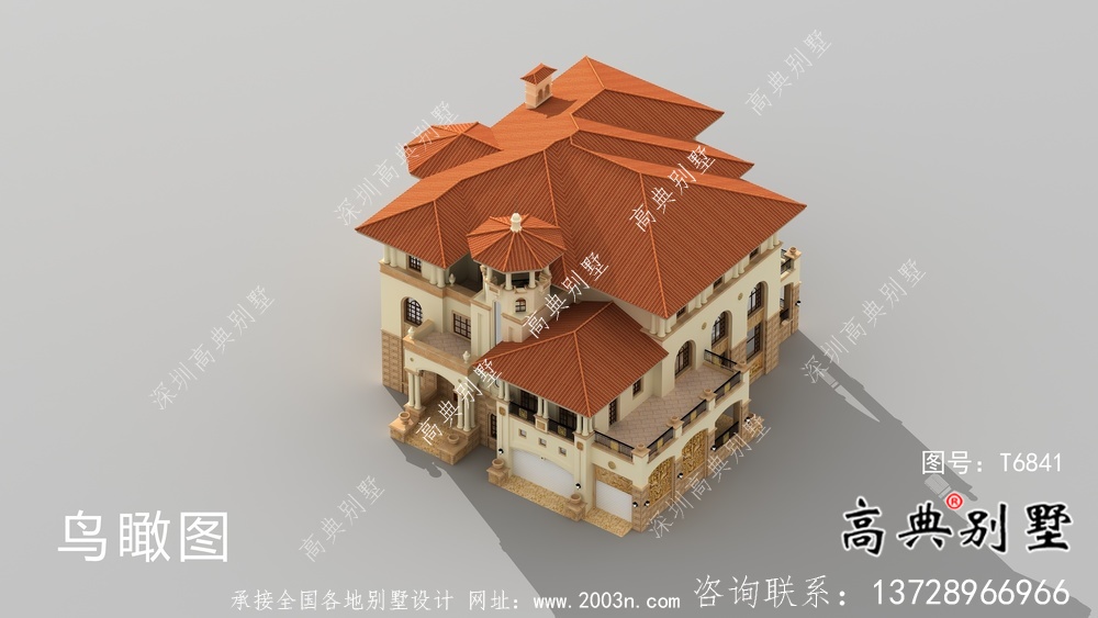三層意大利風格農村住宅建筑設計詳圖