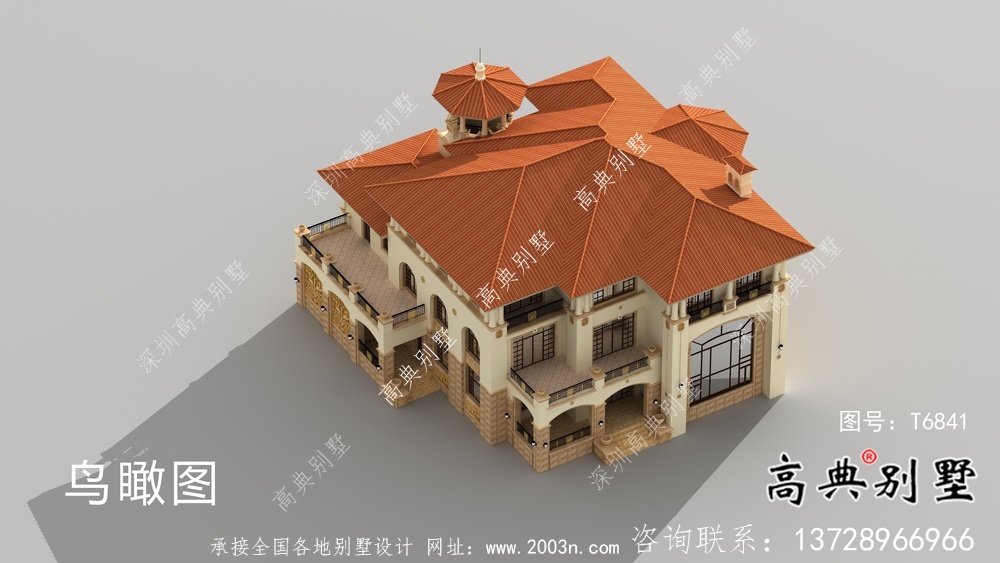 三層意大利風格農村住宅建筑設計詳圖