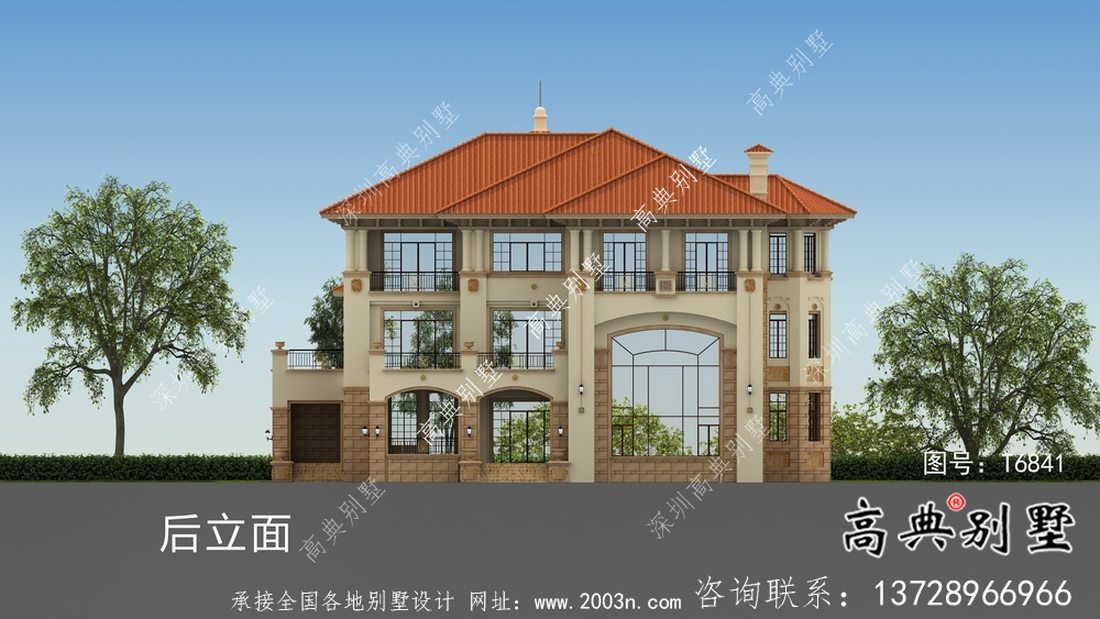 三層意大利風格農村住宅建筑設計詳圖