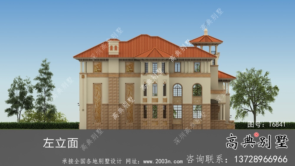 三層意大利風格農村住宅建筑設計詳圖