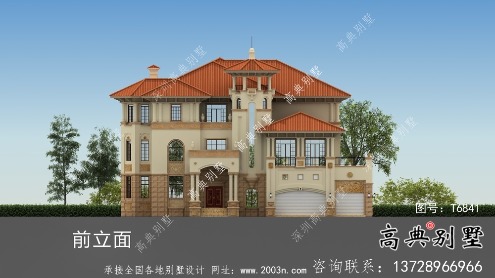 三層意大利風格農村住宅建筑設計詳圖
