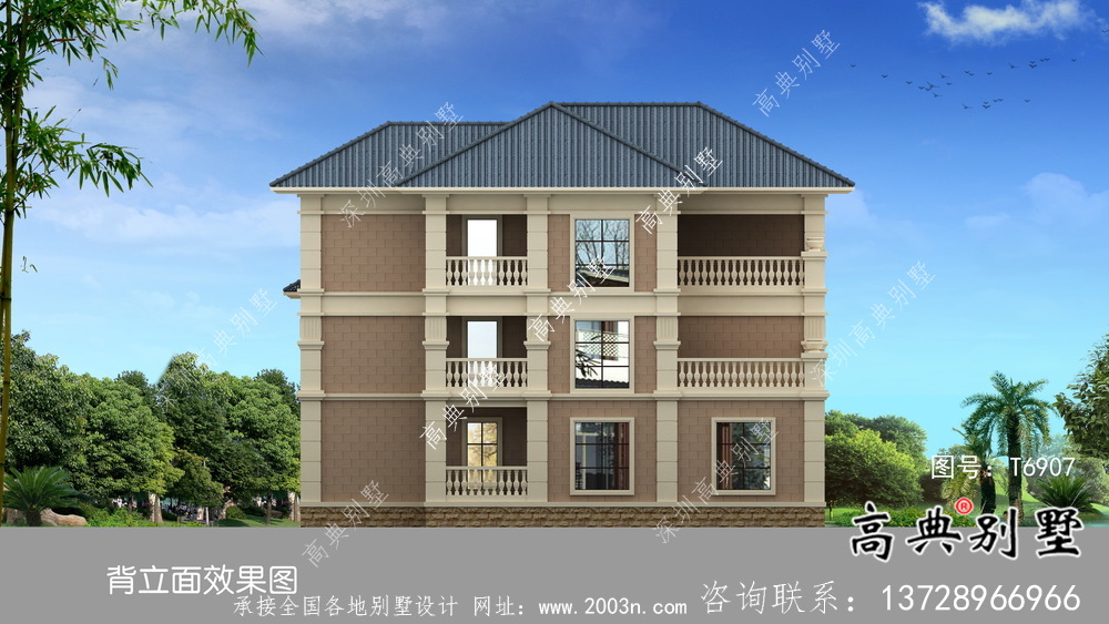 法式風格二層農村住宅樓建筑圖（帶結構圖）