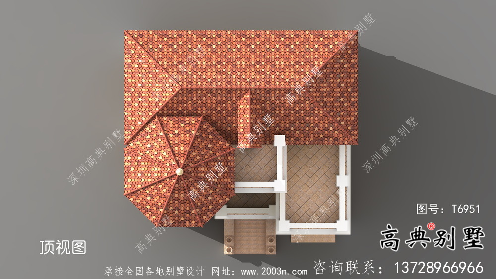 歐式古典四層帶車庫農村自建別墅設計效果圖