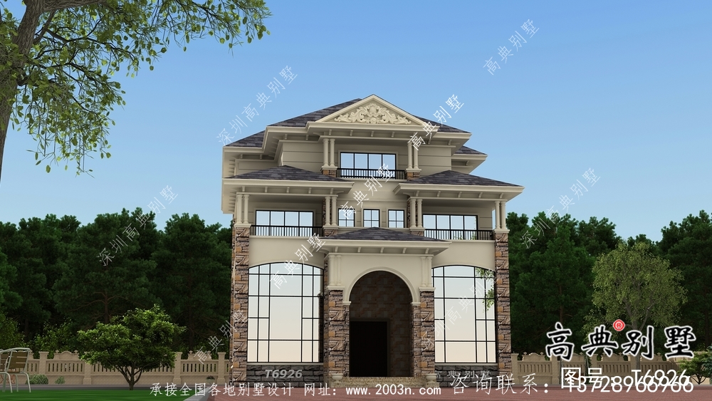 歐式風格四層別墅結(jié)構(gòu)建筑設計圖