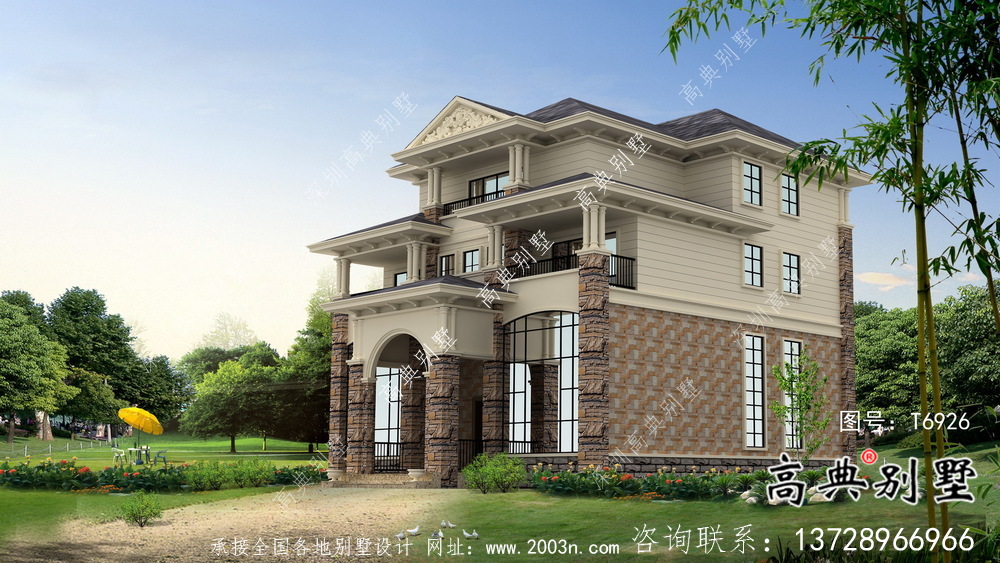 歐式風格四層別墅結(jié)構(gòu)建筑設計圖