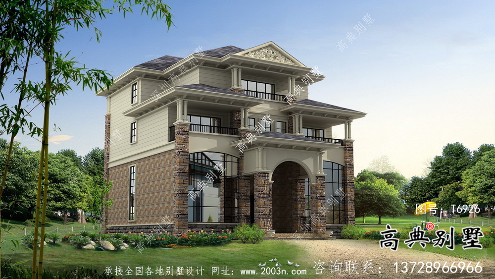 歐式風格四層別墅結(jié)構(gòu)建筑設計圖