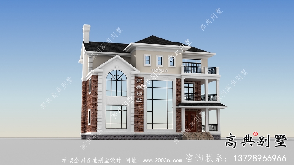 鄉(xiāng)村三層簡(jiǎn)歐風(fēng)格外觀設(shè)計(jì)圖及施工圖