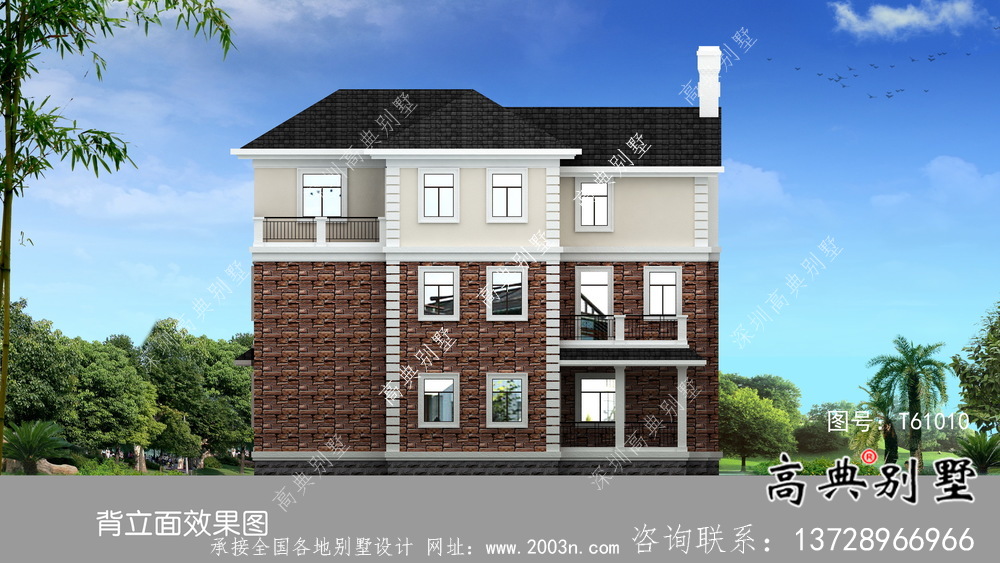 鄉(xiāng)村三層簡(jiǎn)歐風(fēng)格外觀設(shè)計(jì)圖及施工圖