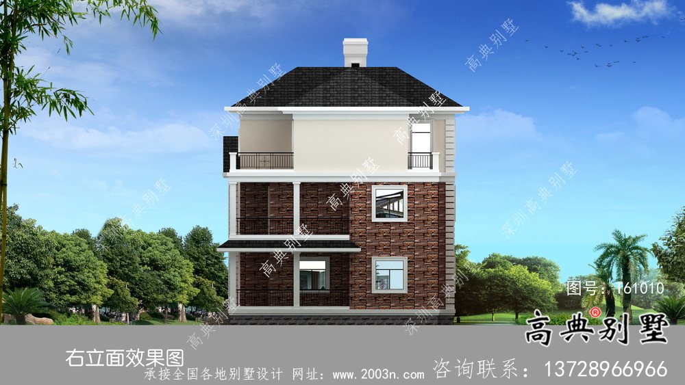 鄉(xiāng)村三層簡(jiǎn)歐風(fēng)格外觀設(shè)計(jì)圖及施工圖