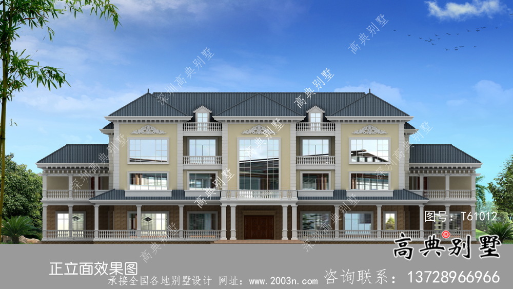 法式風格三層大戶型歐式別墅設計效果圖