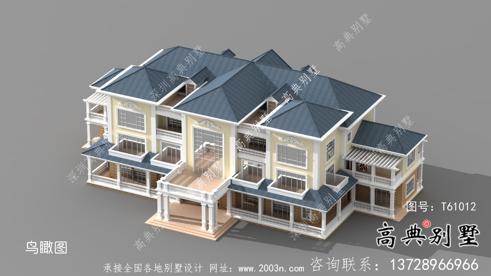 法式風格三層大戶型歐式別墅設計效果圖