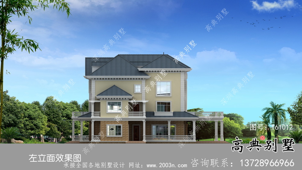法式風格三層大戶型歐式別墅設計效果圖