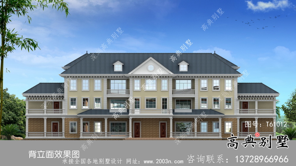 法式風格三層大戶型歐式別墅設計效果圖