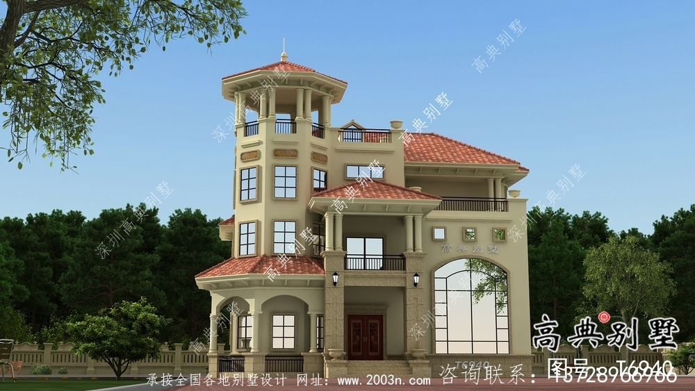 三層意大利風格住宅建筑設(shè)計方案圖