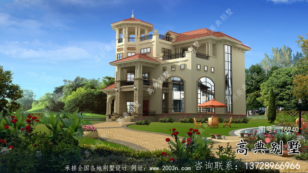 三層意大利風格住宅建筑設(shè)計方案圖