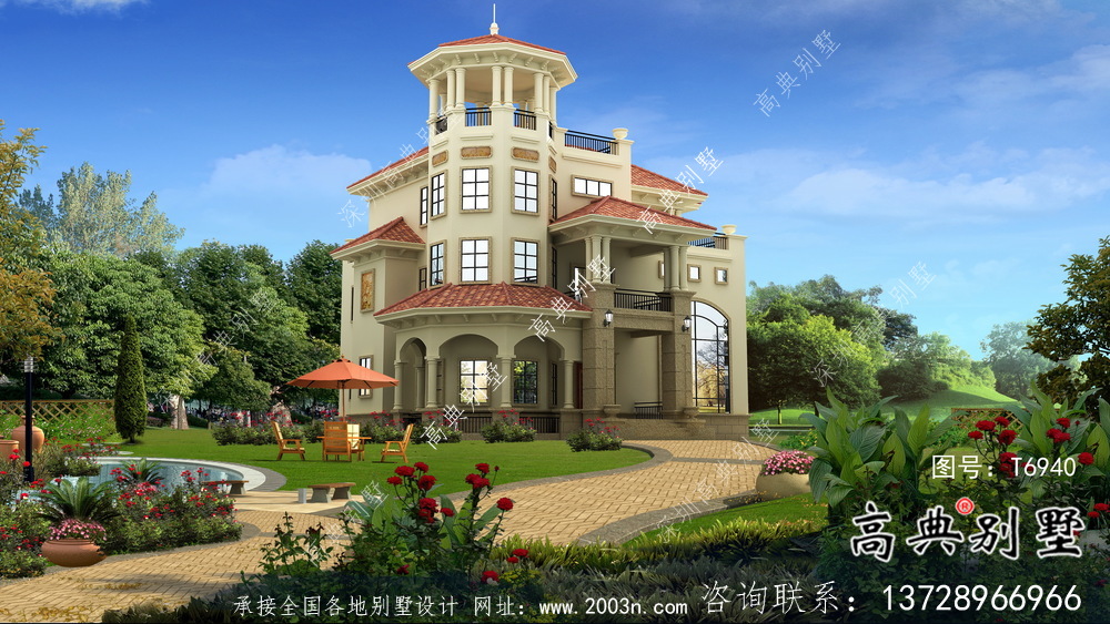 三層意大利風格住宅建筑設(shè)計方案圖