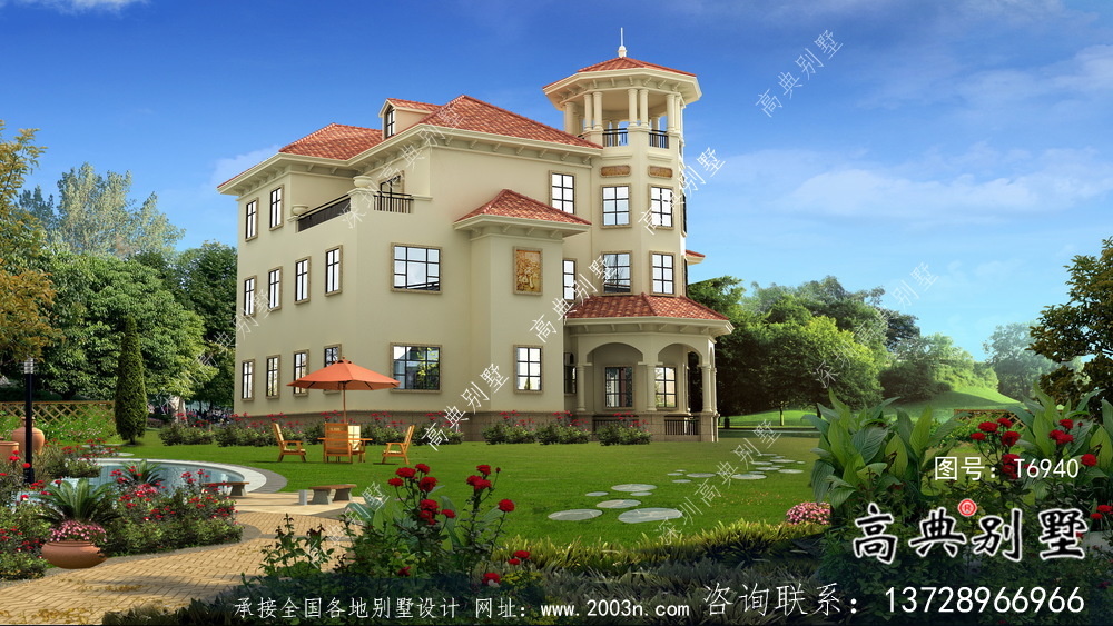 三層意大利風格住宅建筑設(shè)計方案圖
