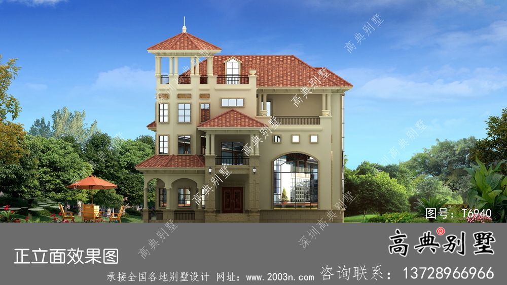 三層意大利風格住宅建筑設(shè)計方案圖