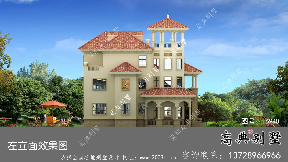 三層意大利風格住宅建筑設(shè)計方案圖