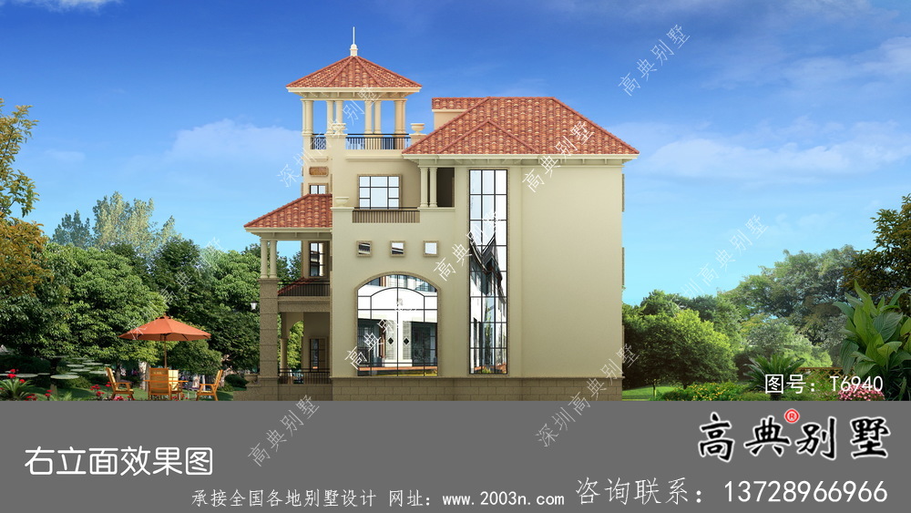 三層意大利風格住宅建筑設(shè)計方案圖