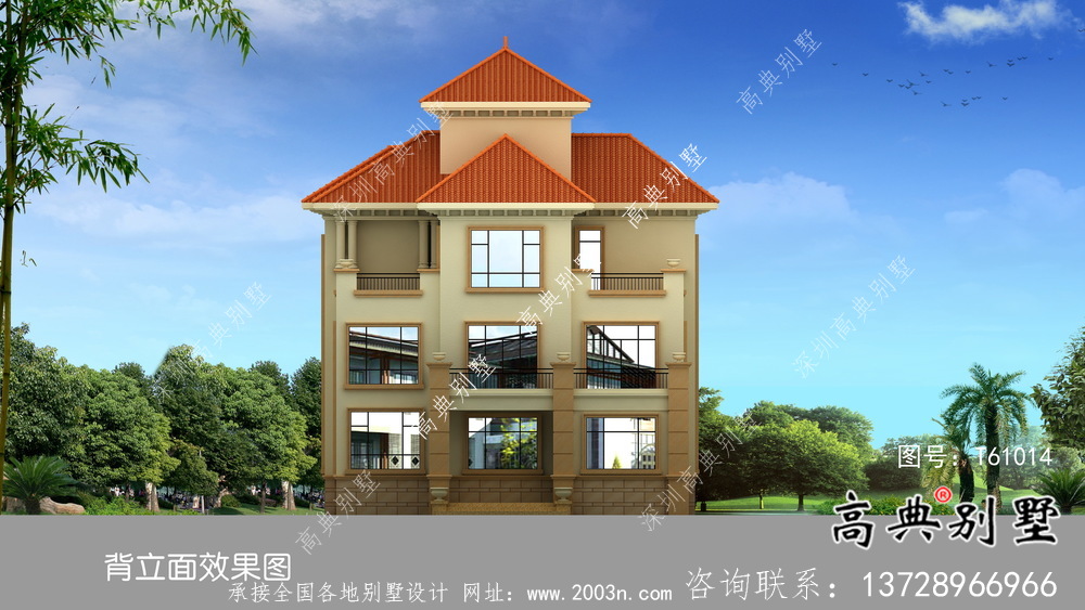 歐式風格三層復式別墅圖紙及效果圖