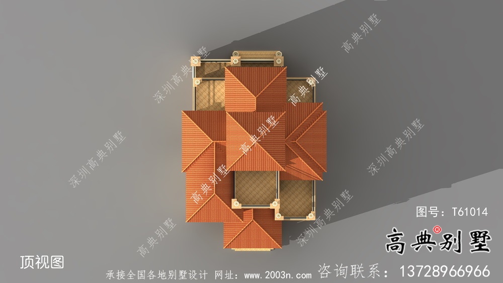 歐式風格三層復式別墅圖紙及效果圖