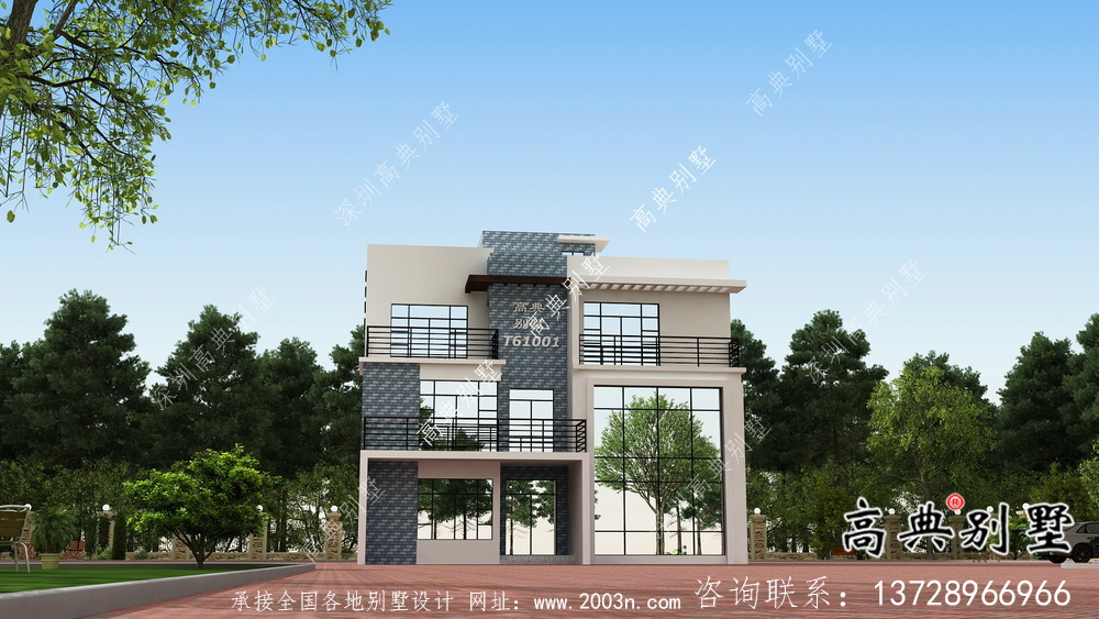 三層現代風格別墅建筑設計圖