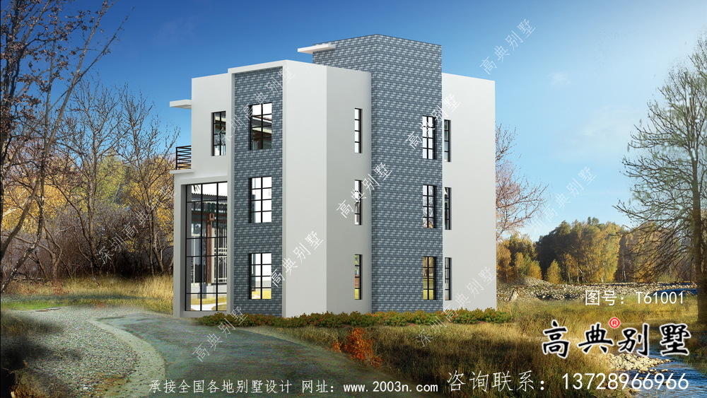 三層現代風格別墅建筑設計圖