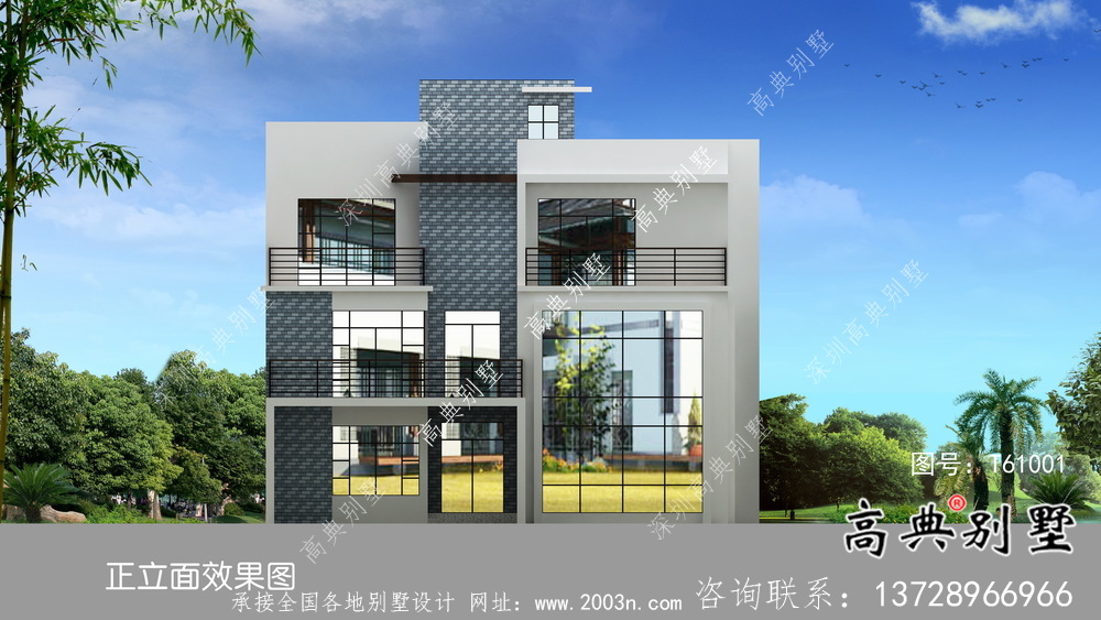 三層現代風格別墅建筑設計圖