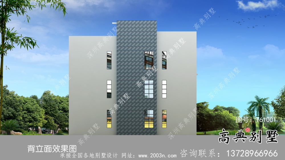 三層現代風格別墅建筑設計圖