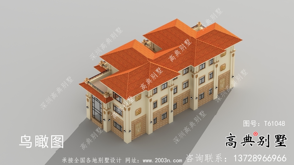 豪華三層歐式雙拼別墅設計圖紙及施工圖