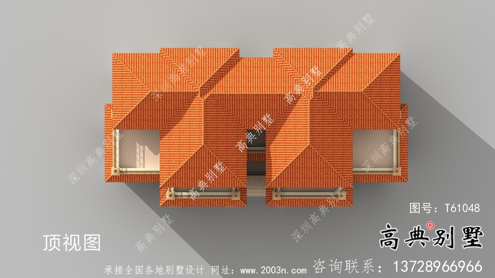 豪華三層歐式雙拼別墅設計圖紙及施工圖