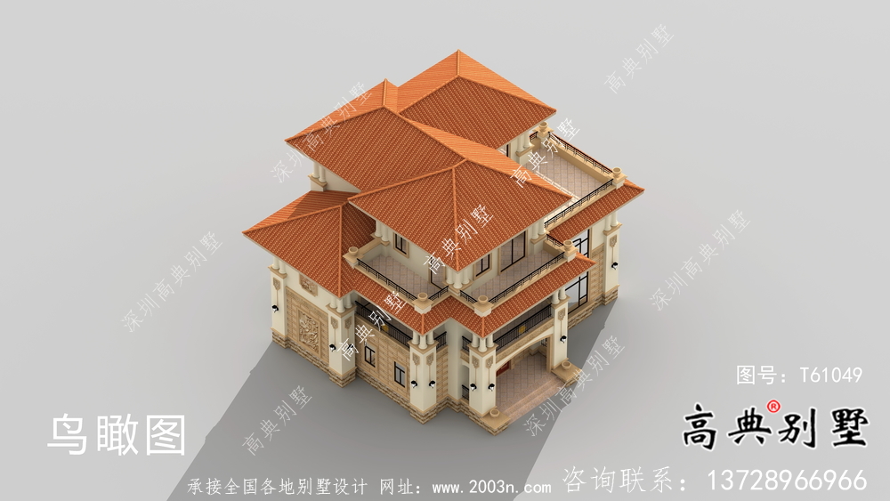 農(nóng)村歐式三層復(fù)式別墅設(shè)計(jì)圖紙及效果圖