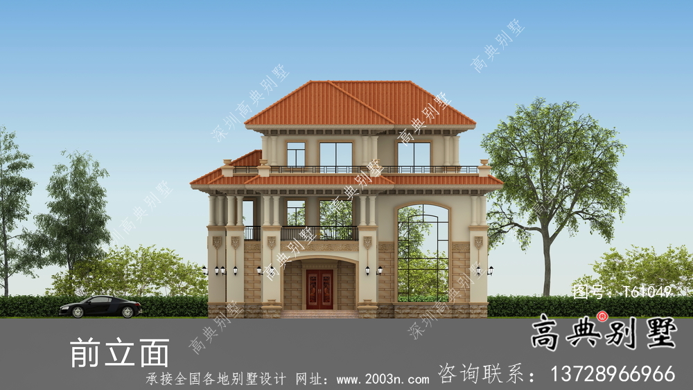 農(nóng)村歐式三層復(fù)式別墅設(shè)計(jì)圖紙及效果圖