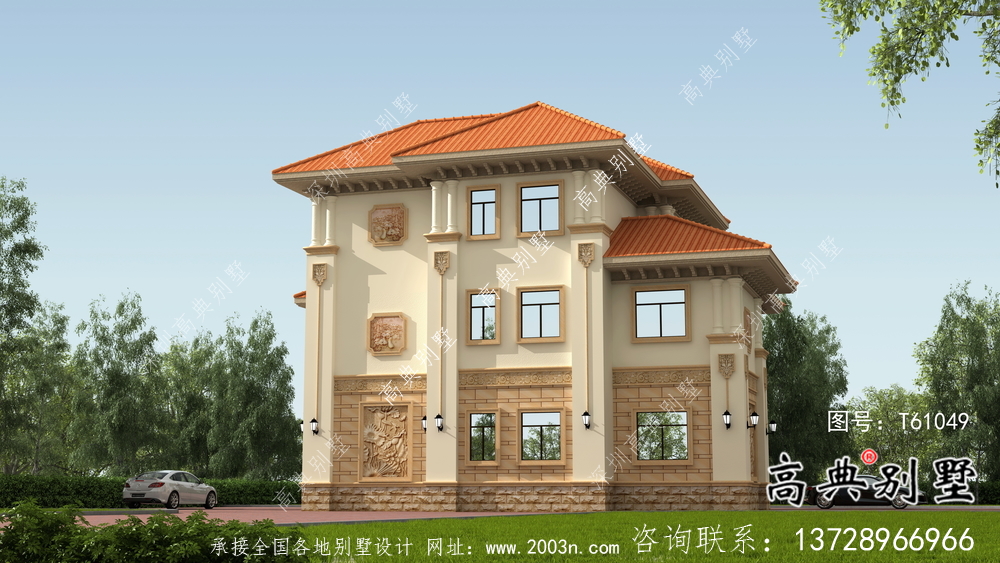 農(nóng)村歐式三層復(fù)式別墅設(shè)計(jì)圖紙及效果圖