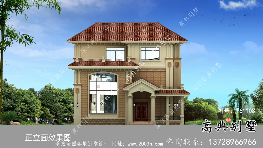 復式三層歐式別墅整套設計圖紙及施工圖