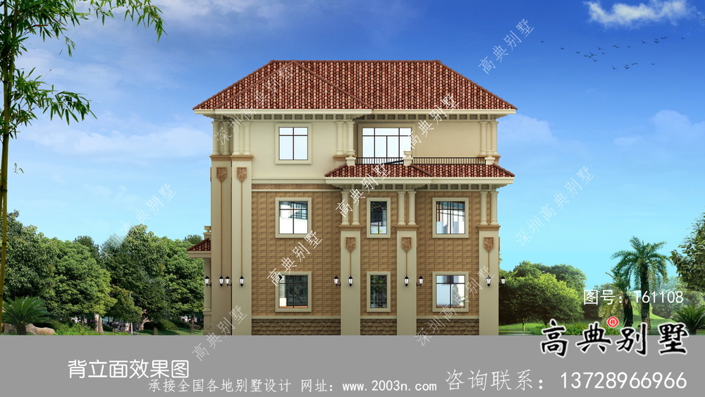 復式三層歐式別墅整套設計圖紙及施工圖
