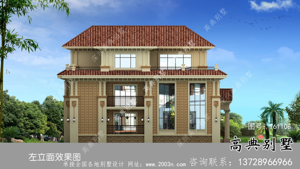 復式三層歐式別墅整套設計圖紙及施工圖