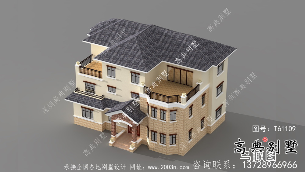 鄉村歐式三層別墅效果圖大全