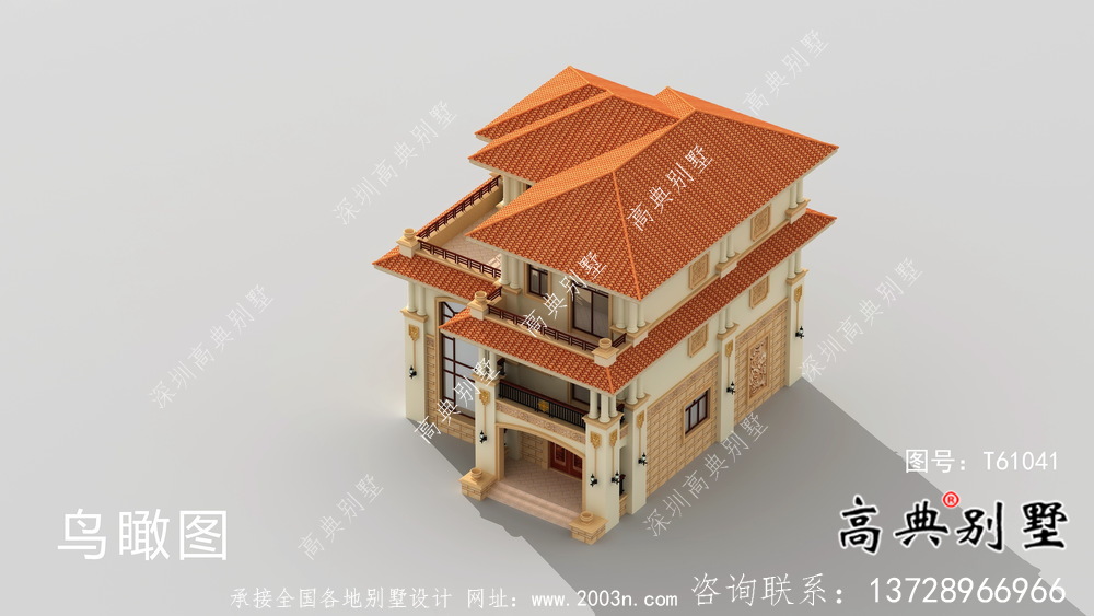 三層意大利風(fēng)格別墅效果圖