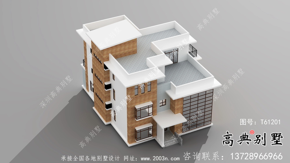 現代簡約四層別墅設計效果圖