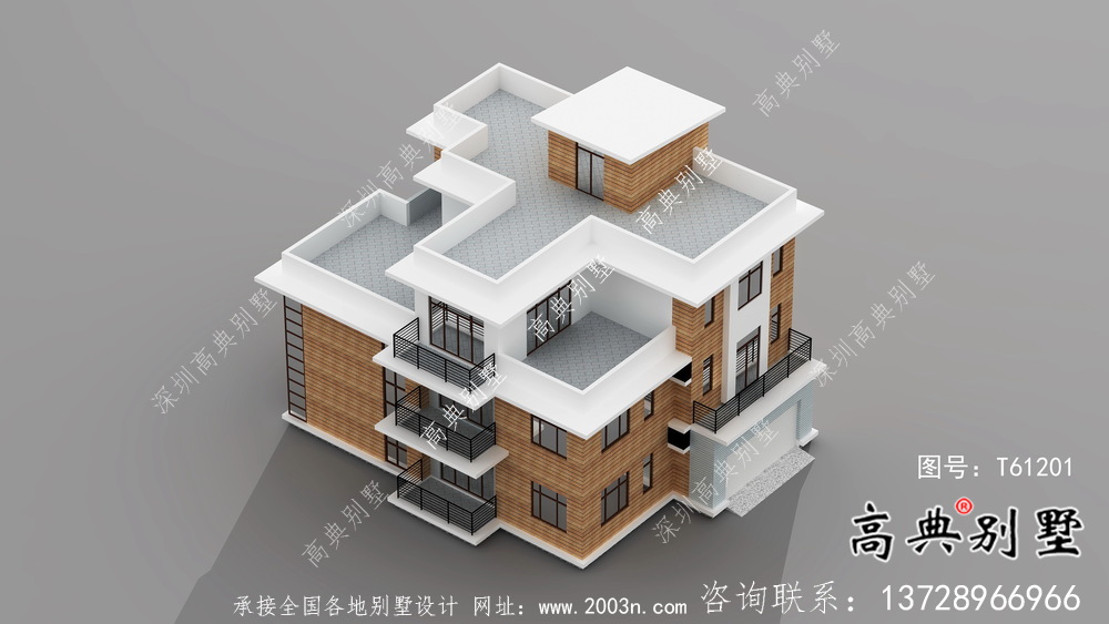 現代簡約四層別墅設計效果圖