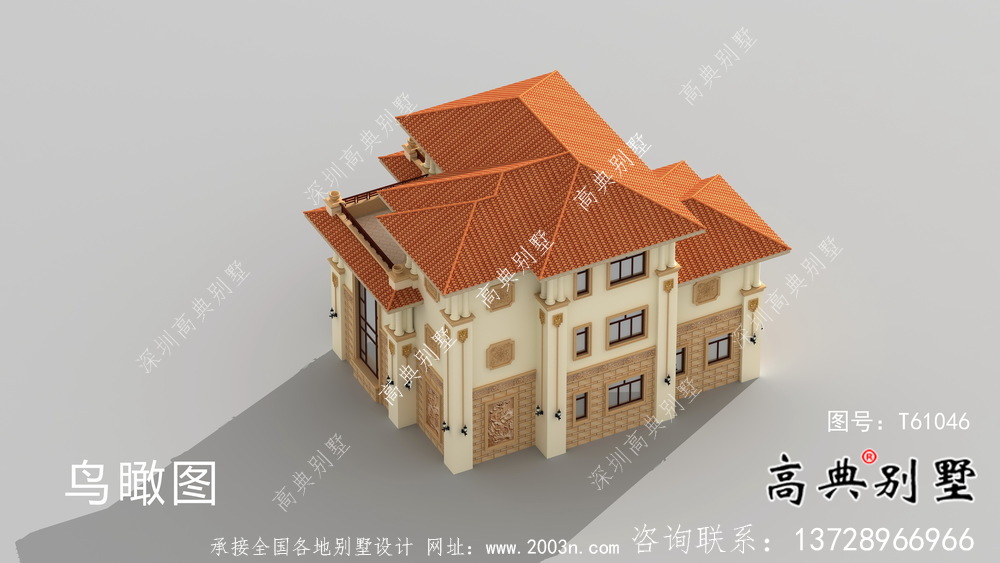 別致大方歐式風格三層別墅設計圖紙
